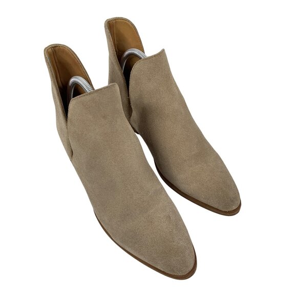 Free People Beige Suede Pointed-Toe Ankle Booties Size 39.5 EU 9/9.5 US Womens - Picture 7 of 13